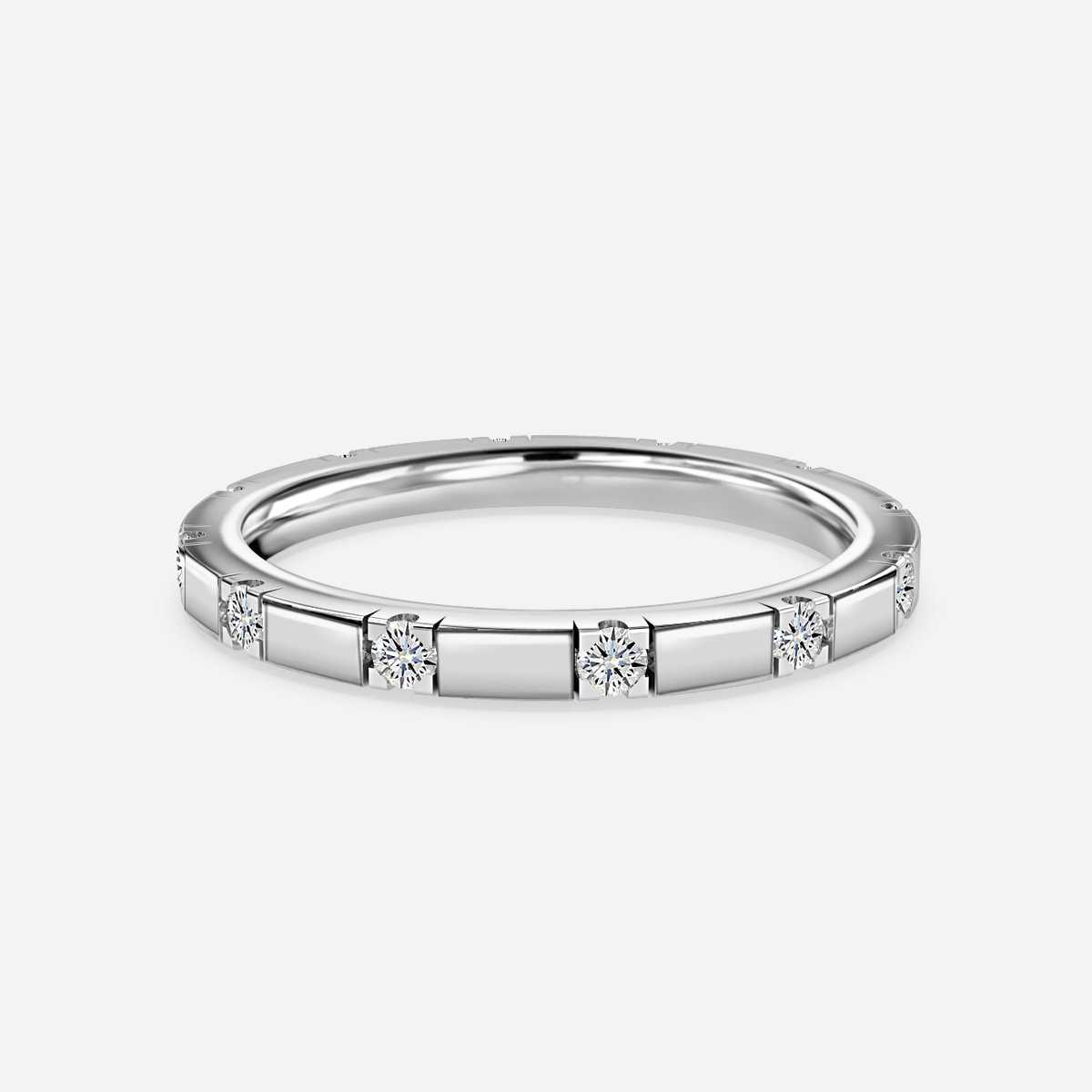 Florence Round Lab Grown Diamond Bar Set Wedding Ring