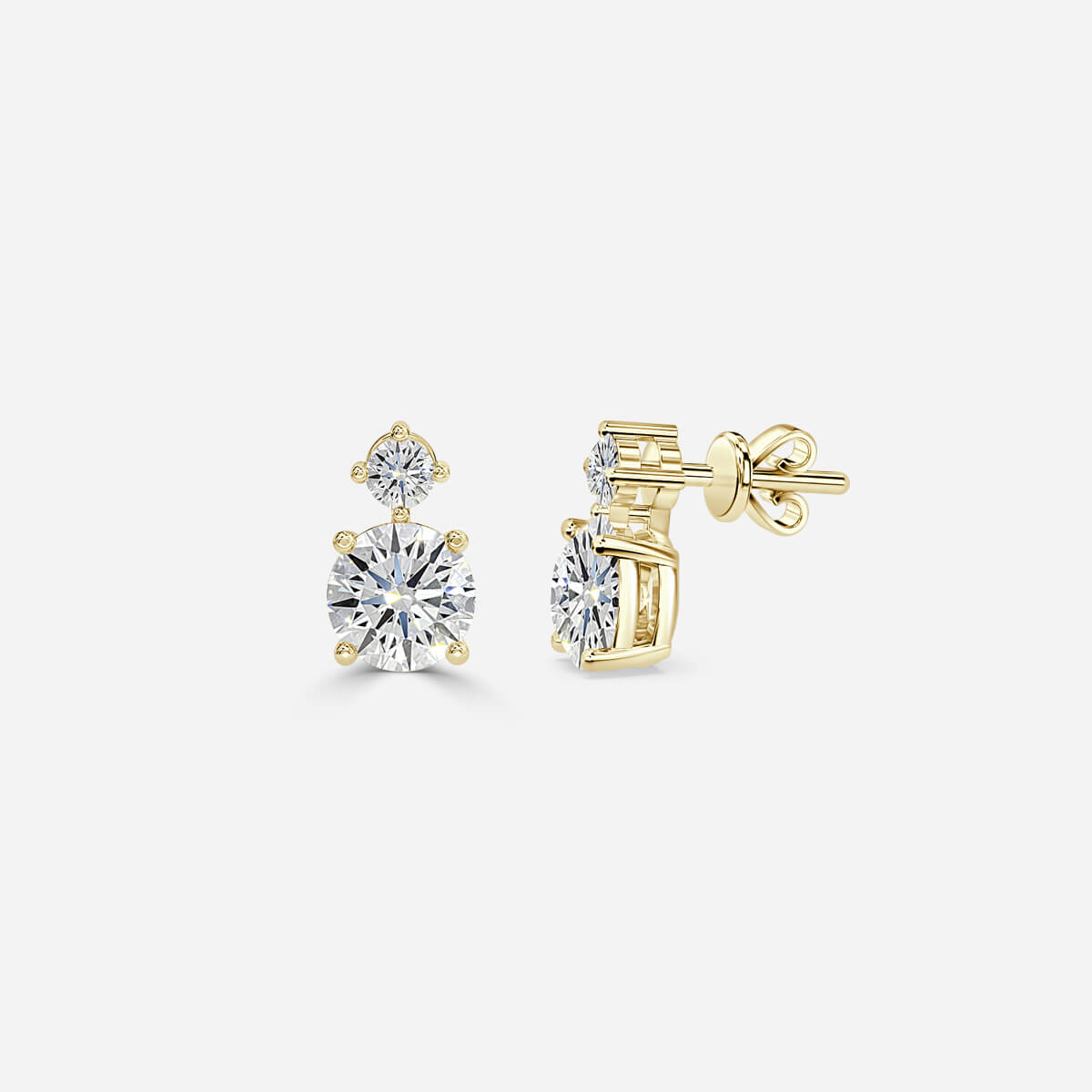 Round Lab Grown Diamond Drop Earrings