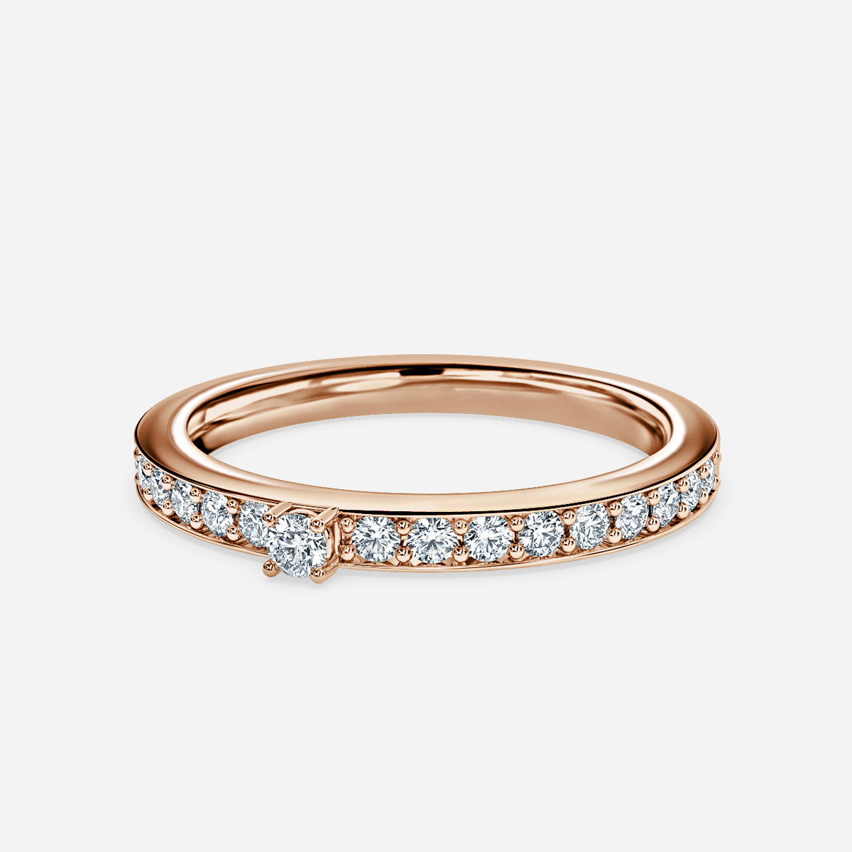 Round Shape Lab Grown Diamond Solitaire Channel Set Wedding Ring