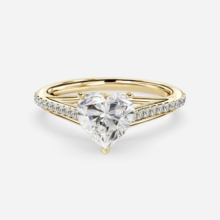Heni Heart Diamond Band Engagement Ring