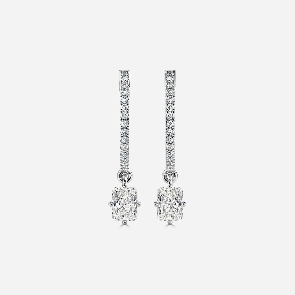Rama Radiant Lab Grown Diamond Hoop Earrings