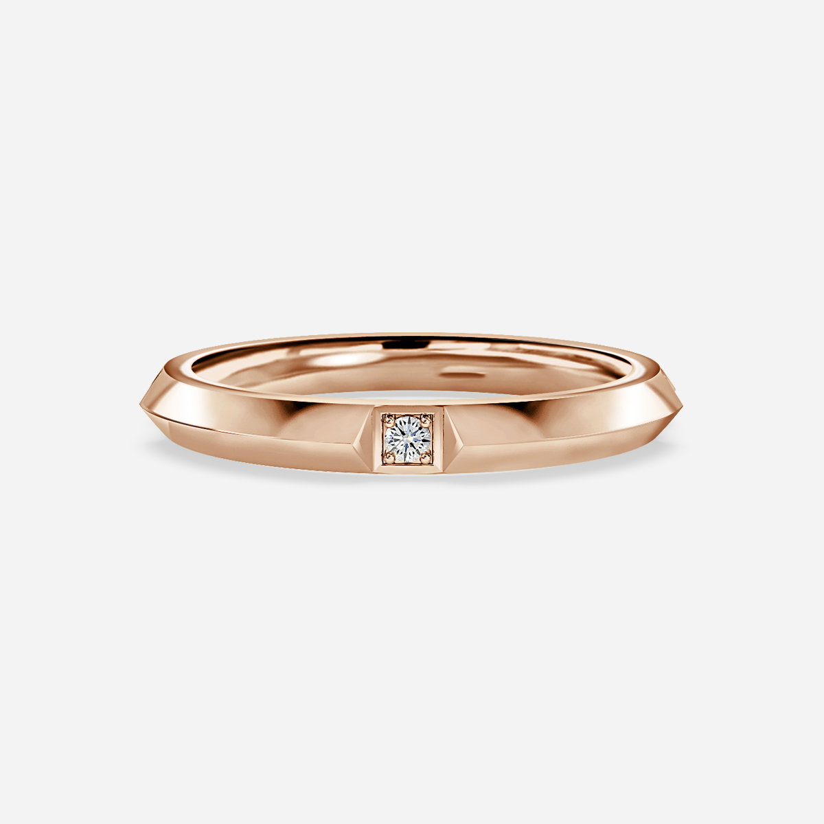 Knife Edge Round Lab Grown Diamond Wedding Ring
