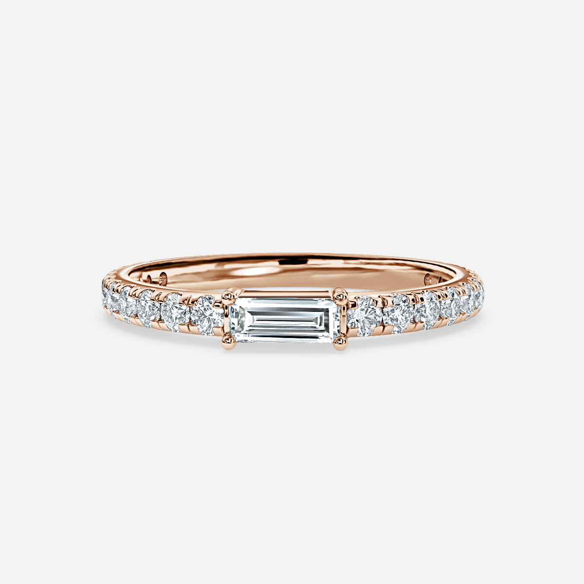 Scarlett Baguette Lab Grown Diamond Pave Wedding Ring
