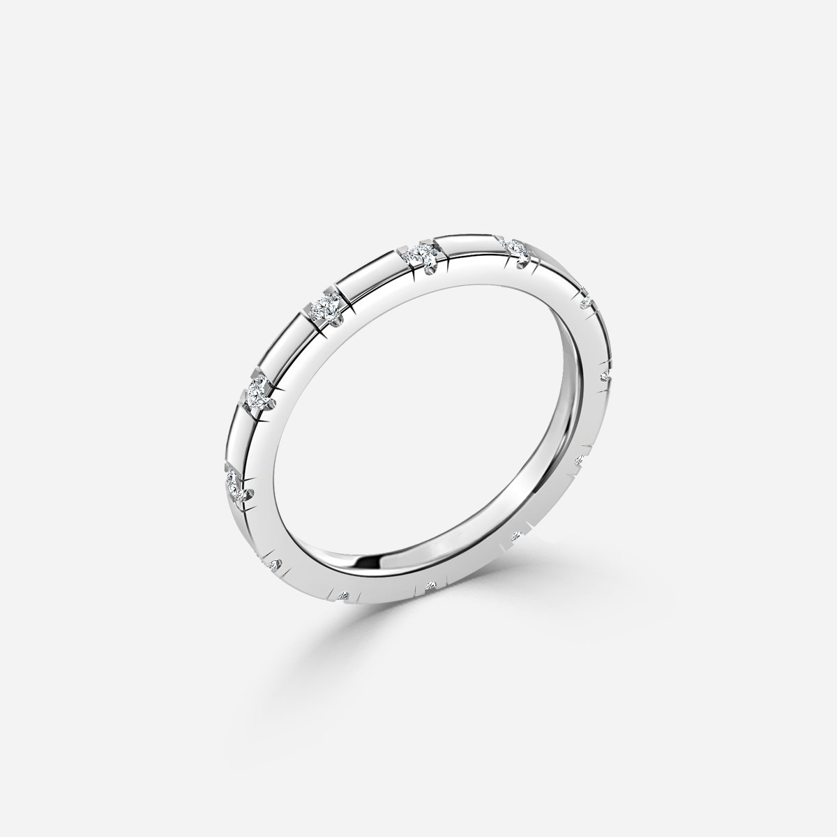 Florence Round Lab Grown Diamond Bar Set Wedding Ring