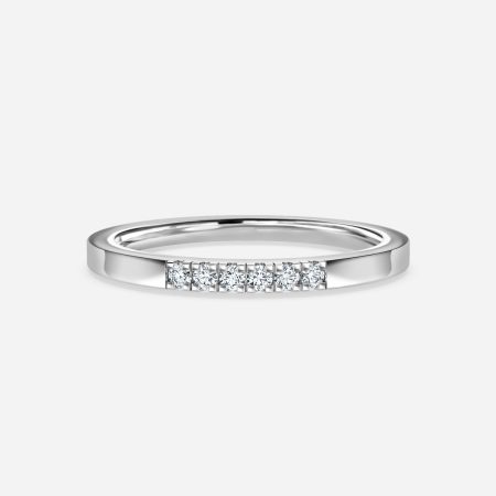 Round lab grown diamond five stone pave cluster wedding ring in white gold