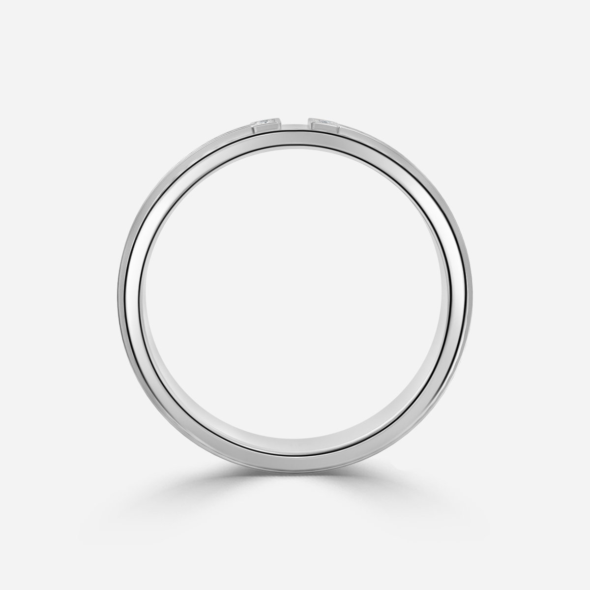 Mae Round Lab Grown Diamond Wide Band T-Bar Wedding Ring
