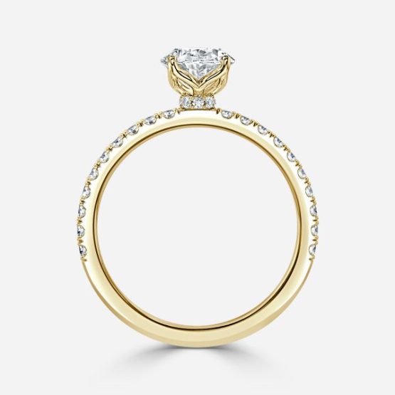 Lepidus Oval Hidden Halo Engagement Ring