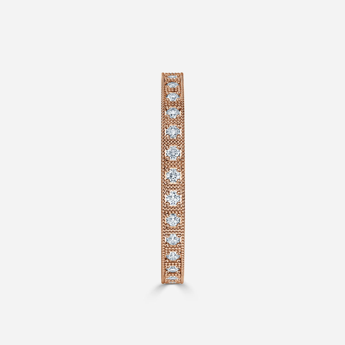Milagros Round Lab Grown Diamond Milgrain Set Full Eternity Ring