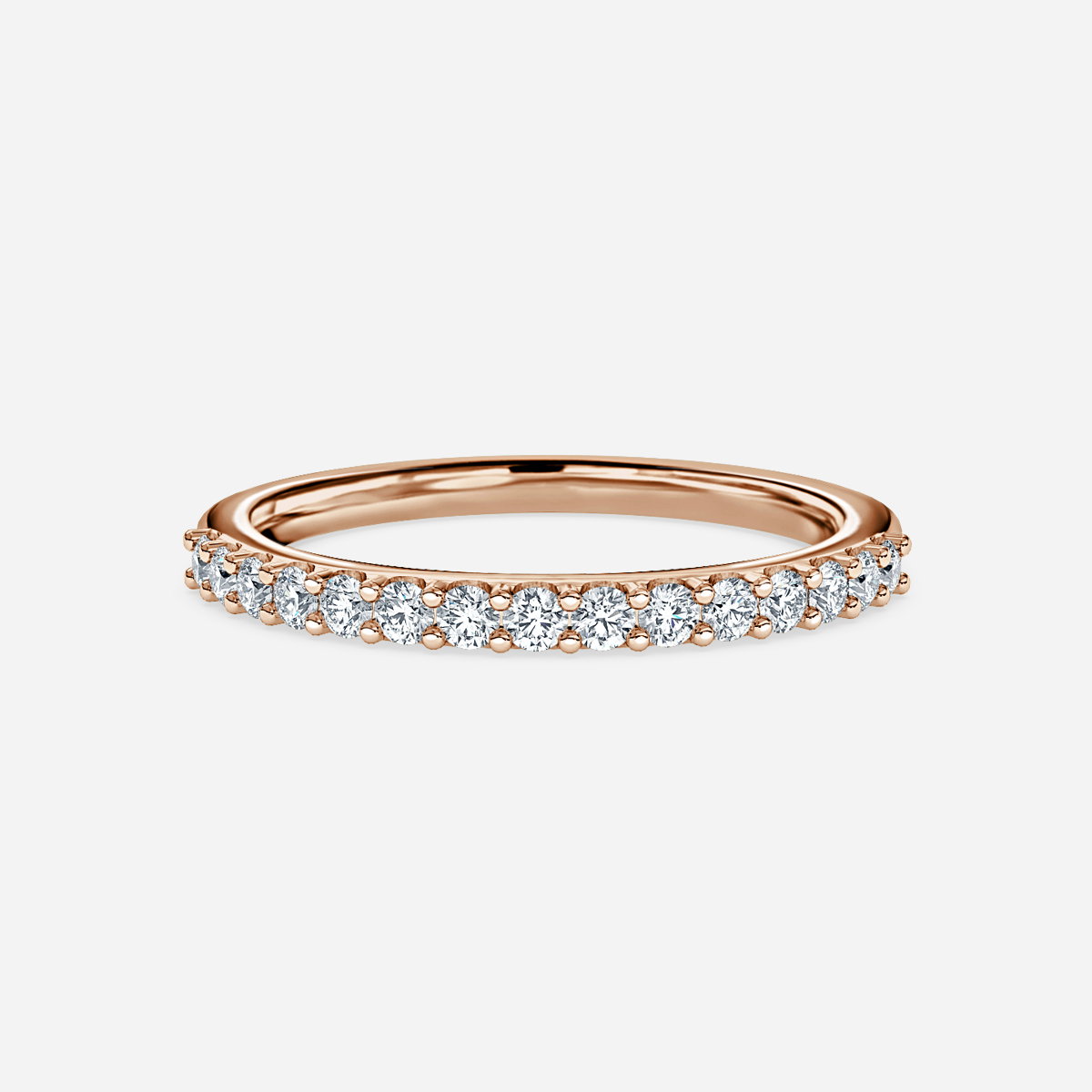 Lark Round Lab Grown Diamond Shared Prong Half Eternity Wedding Ring
