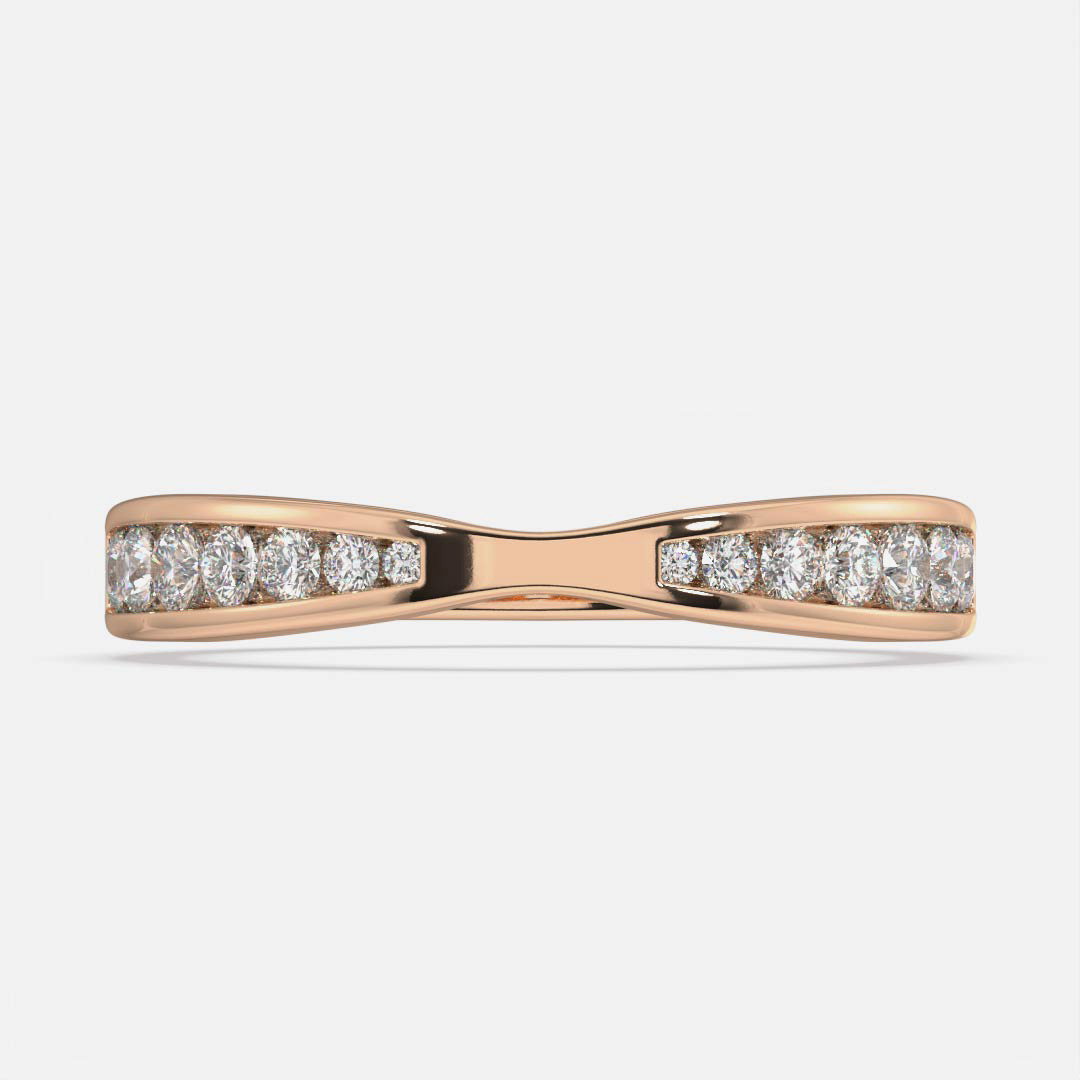Stella Round Lab Grown Diamond Shaped Tapered Wedding Ring