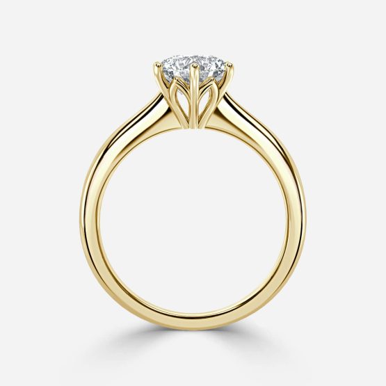 Petal Round Solitaire Engagement Ring