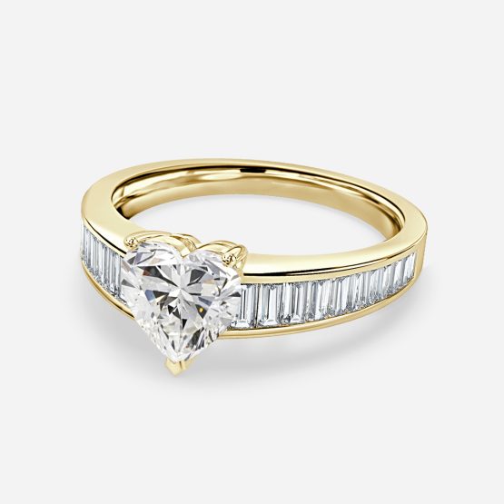 2.54ct Octavia Heart Unique Engagement Ring In 14K Yellow Gold (US Size: 5)