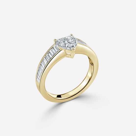 2.54ct Octavia Heart Unique Engagement Ring In 14K Yellow Gold (US Size: 5)