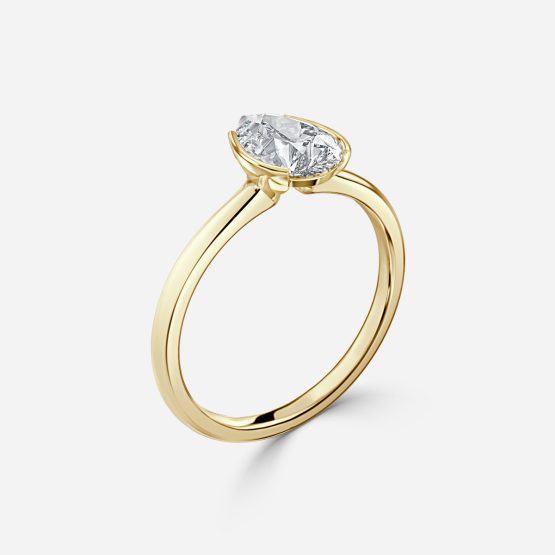 Augusta Pear Bezel Engagement Ring
