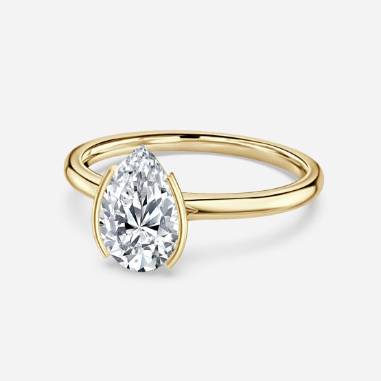 Augusta Pear Bezel Engagement Ring