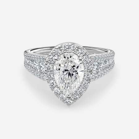 Dalia Pear Halo Engagement Ring