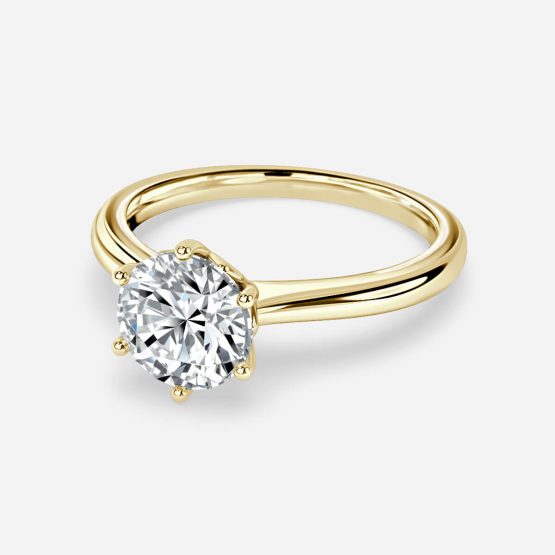Petal Round Solitaire Engagement Ring