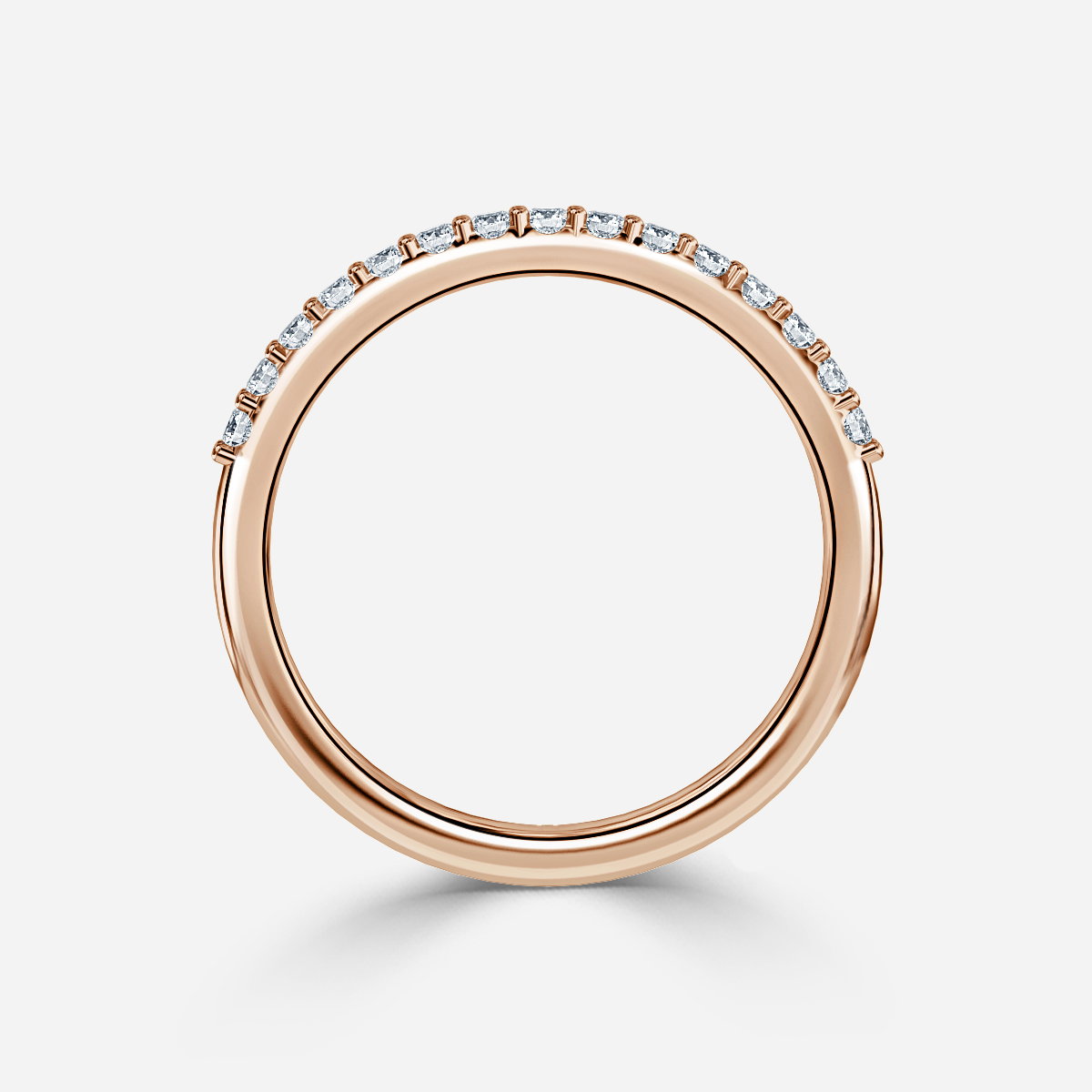Lark Round Lab Grown Diamond Shared Prong Half Eternity Wedding Ring