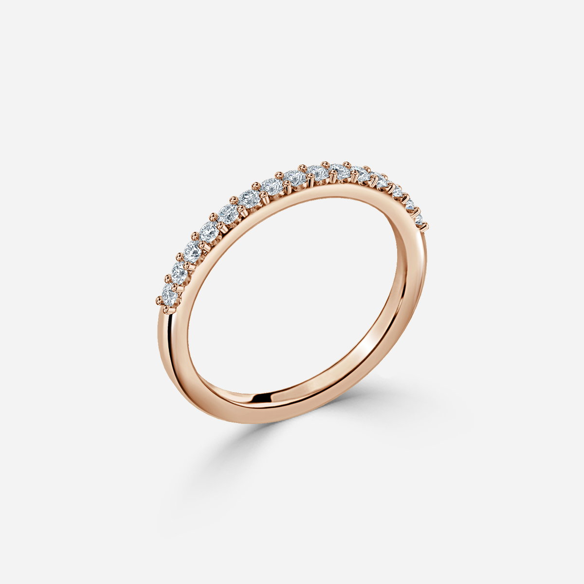 Lark Round Lab Grown Diamond Shared Prong Half Eternity Wedding Ring