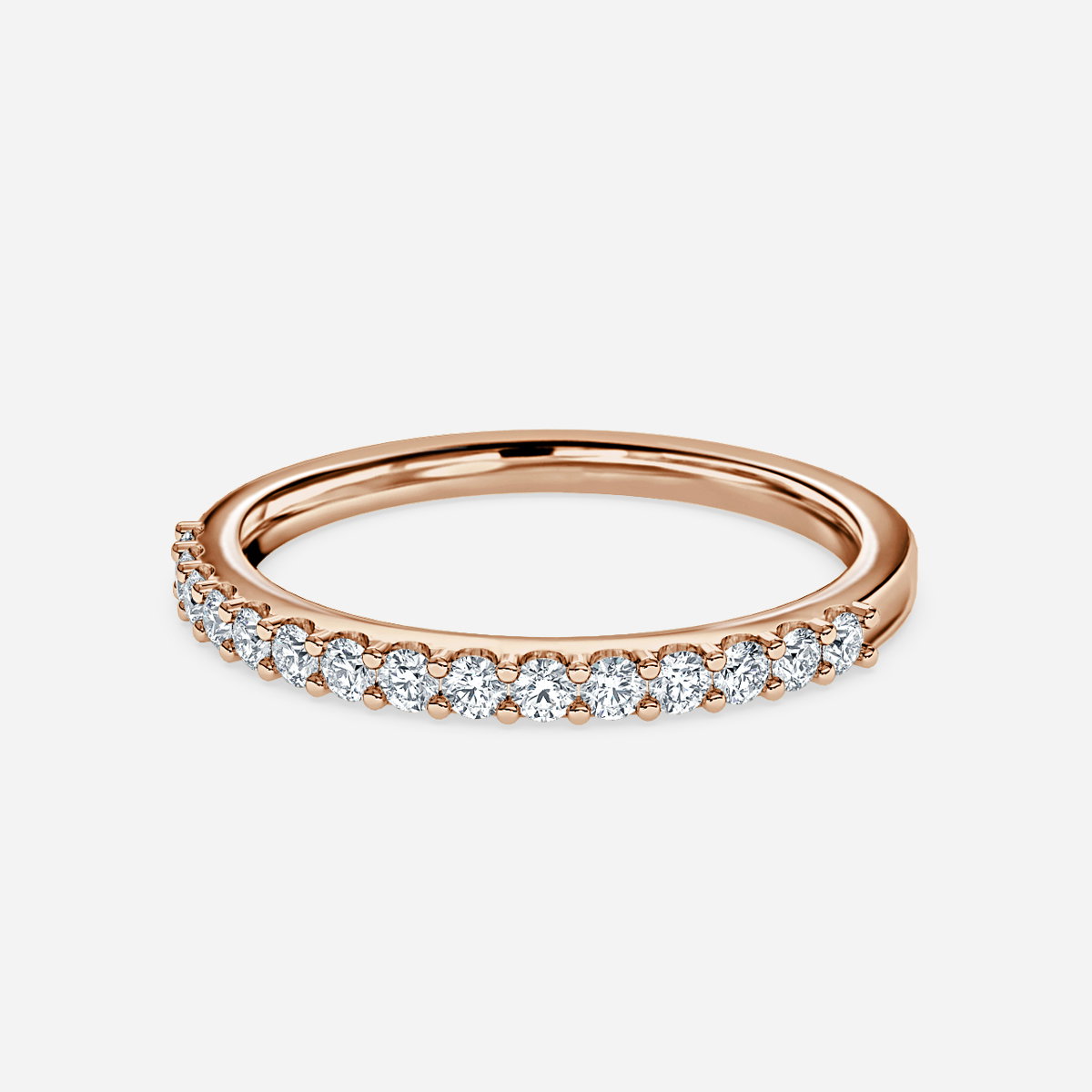 Lark Round Lab Grown Diamond Shared Prong Half Eternity Wedding Ring