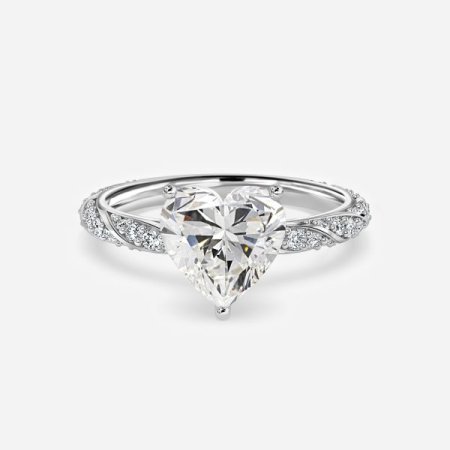 Serena Heart Diamond Band Engagement Ring