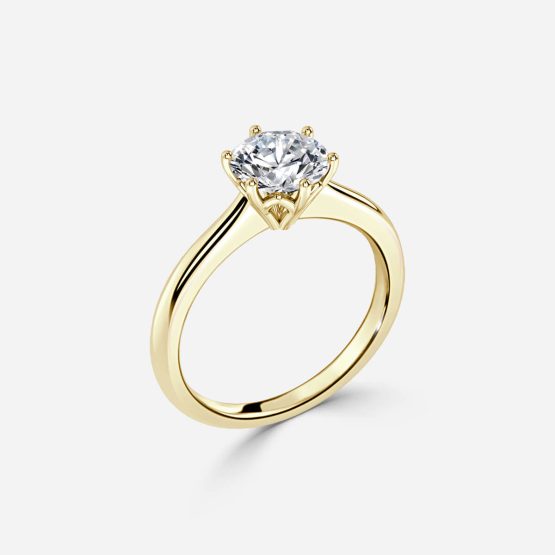 Petal Round Solitaire Engagement Ring