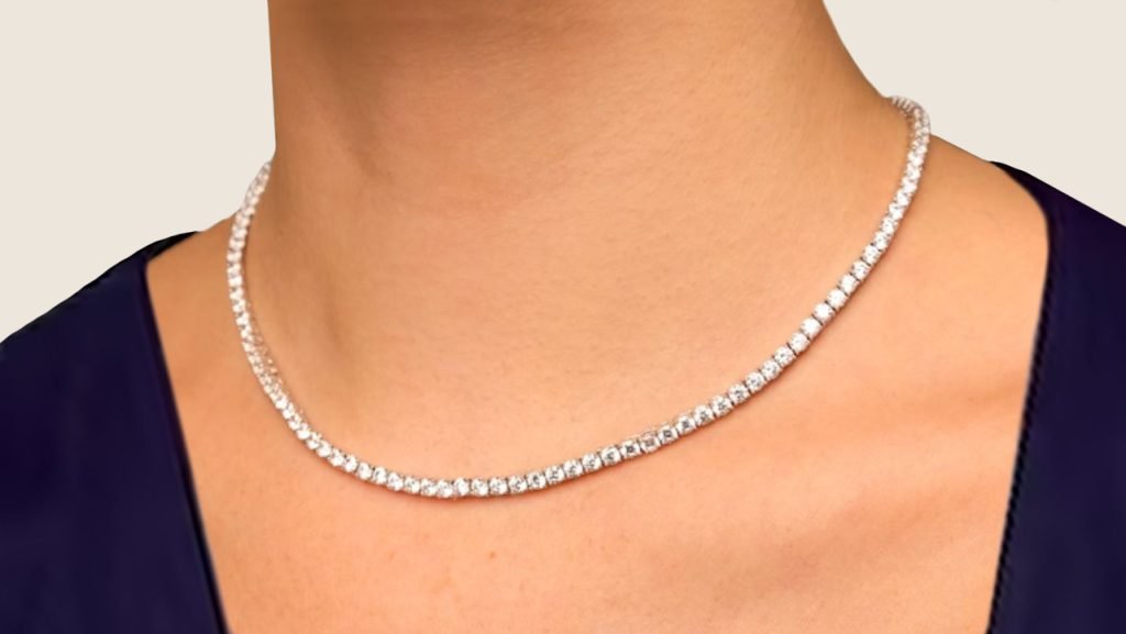 Lab grown diamond tennis necklaces