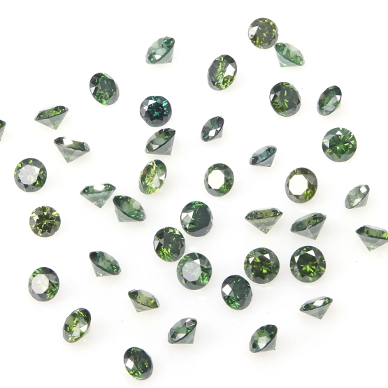 Green Color Round Diamond