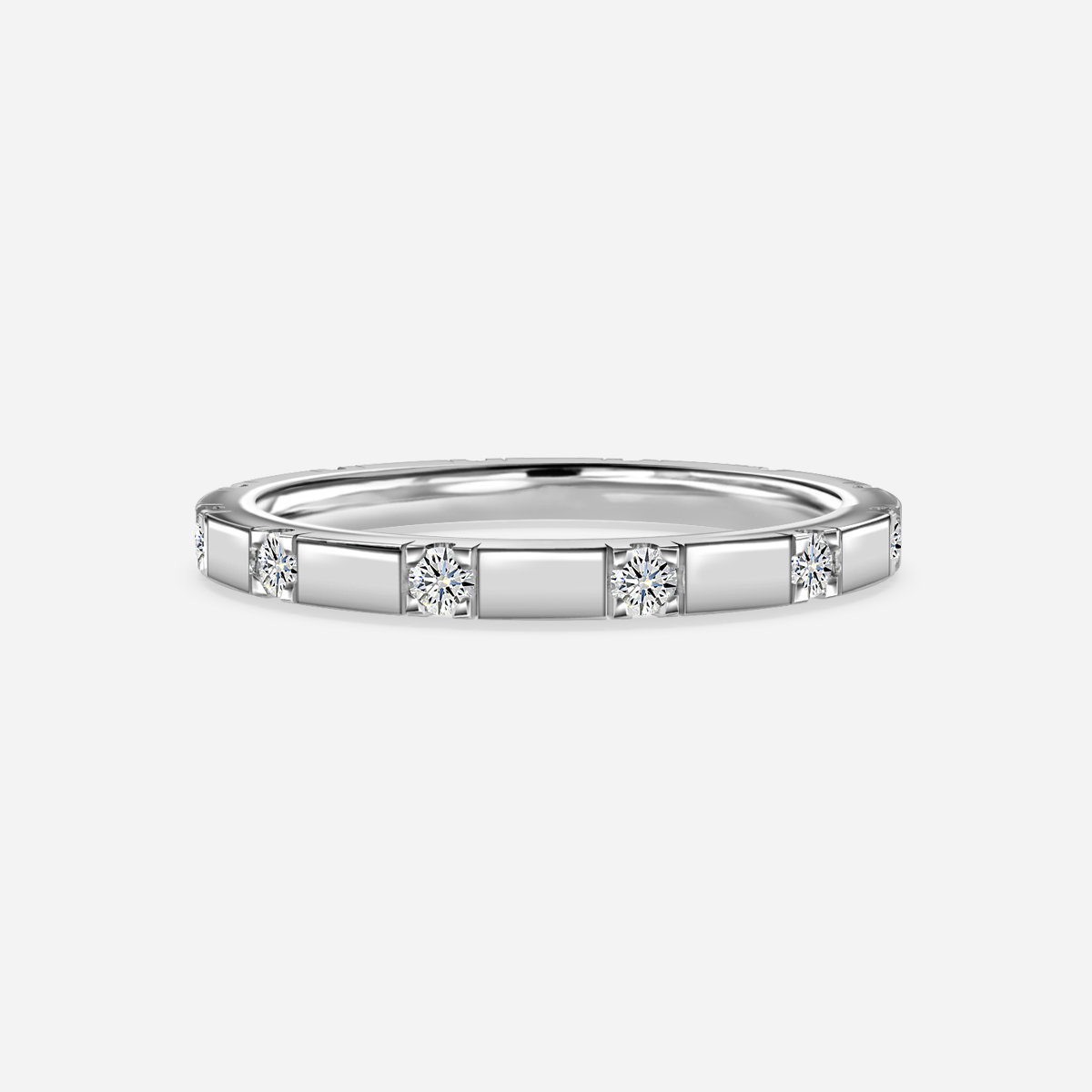 Florence Round Lab Grown Diamond Bar Set Wedding Ring