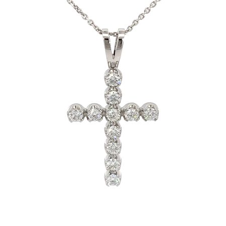 5.99ct Cross Diamonds Pendant 14k White Gold