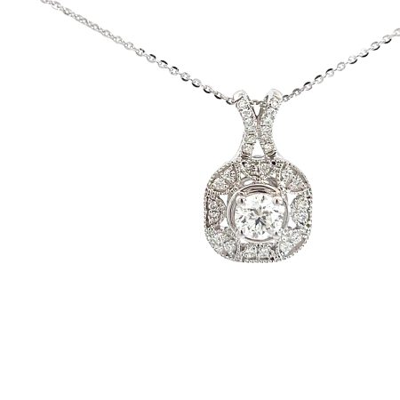 2.17ct Round Lab Diamonds Pendant 14k White Gold