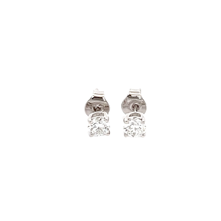 0.55ctw Four Prong Diamond Stud Earrings 14 White Gold