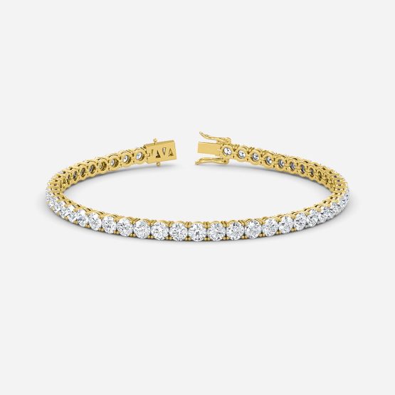 Round Lab Grown Diamond Tulip 4 Prong Tennis Bracelet