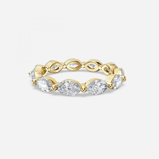 2.2ct East West Marquise Eternity Band In 14K Yellow Gold (US Size: 7)