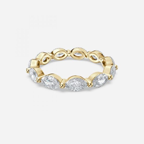 2.2ct East West Marquise Eternity Band In 14K Yellow Gold (US Size: 7)
