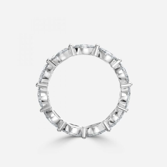 2.8ct East West Marquise Eternity Band In 14K White Gold (US Size: 5.5)