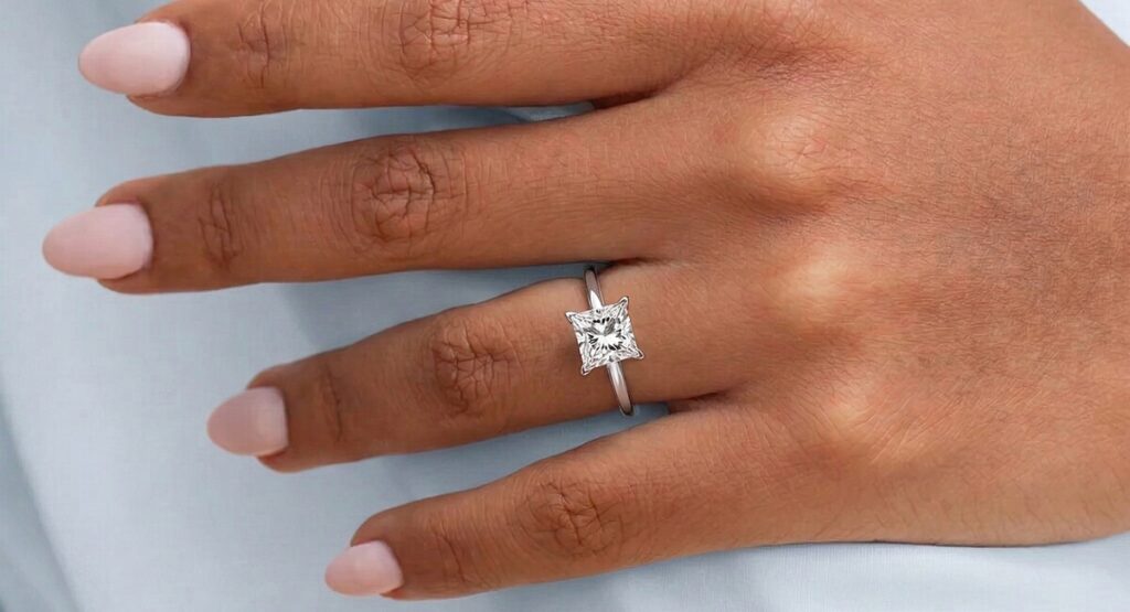 Lab Grown Princess Cut Diamond Ring