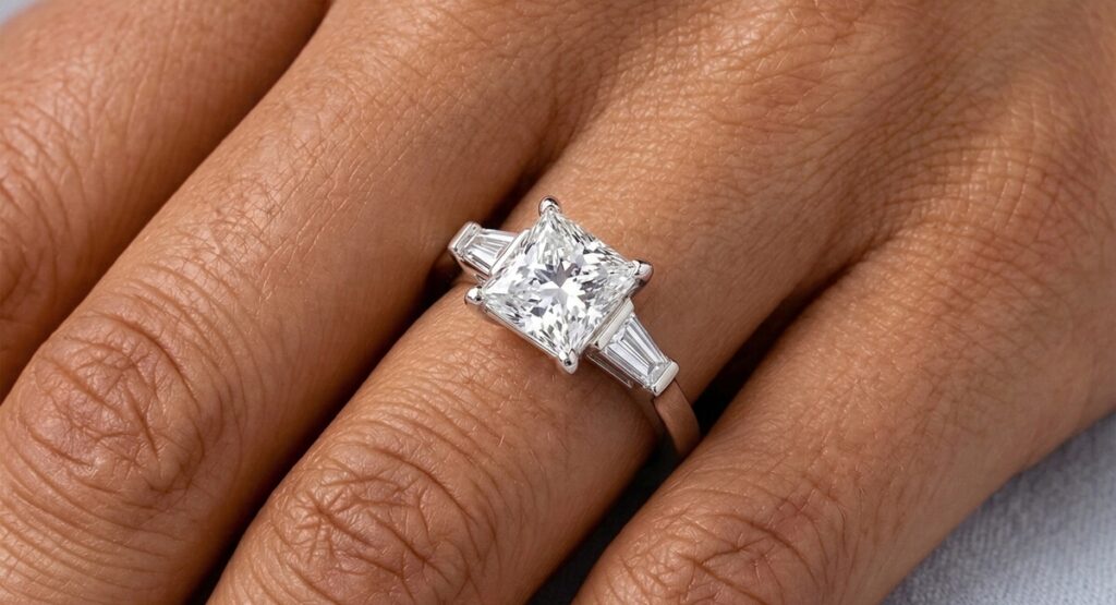 Lab Grown Princess Cut Diamond Ring