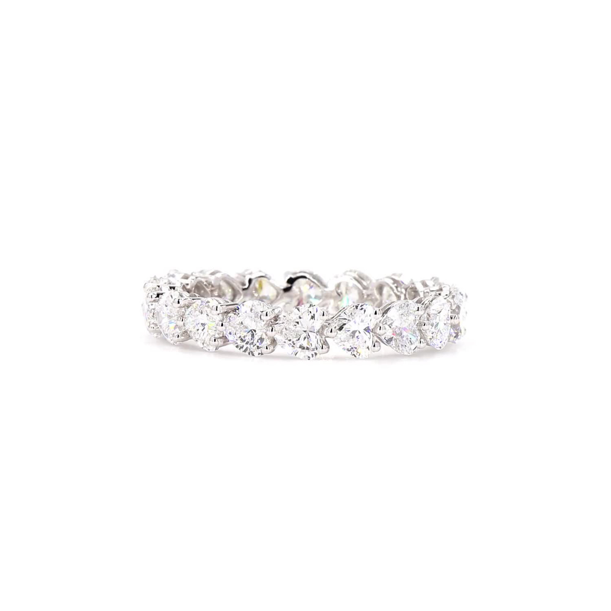 Heart Lab Grown Diamond East-West Full Eternity Wedding Ring In 14K White Gold