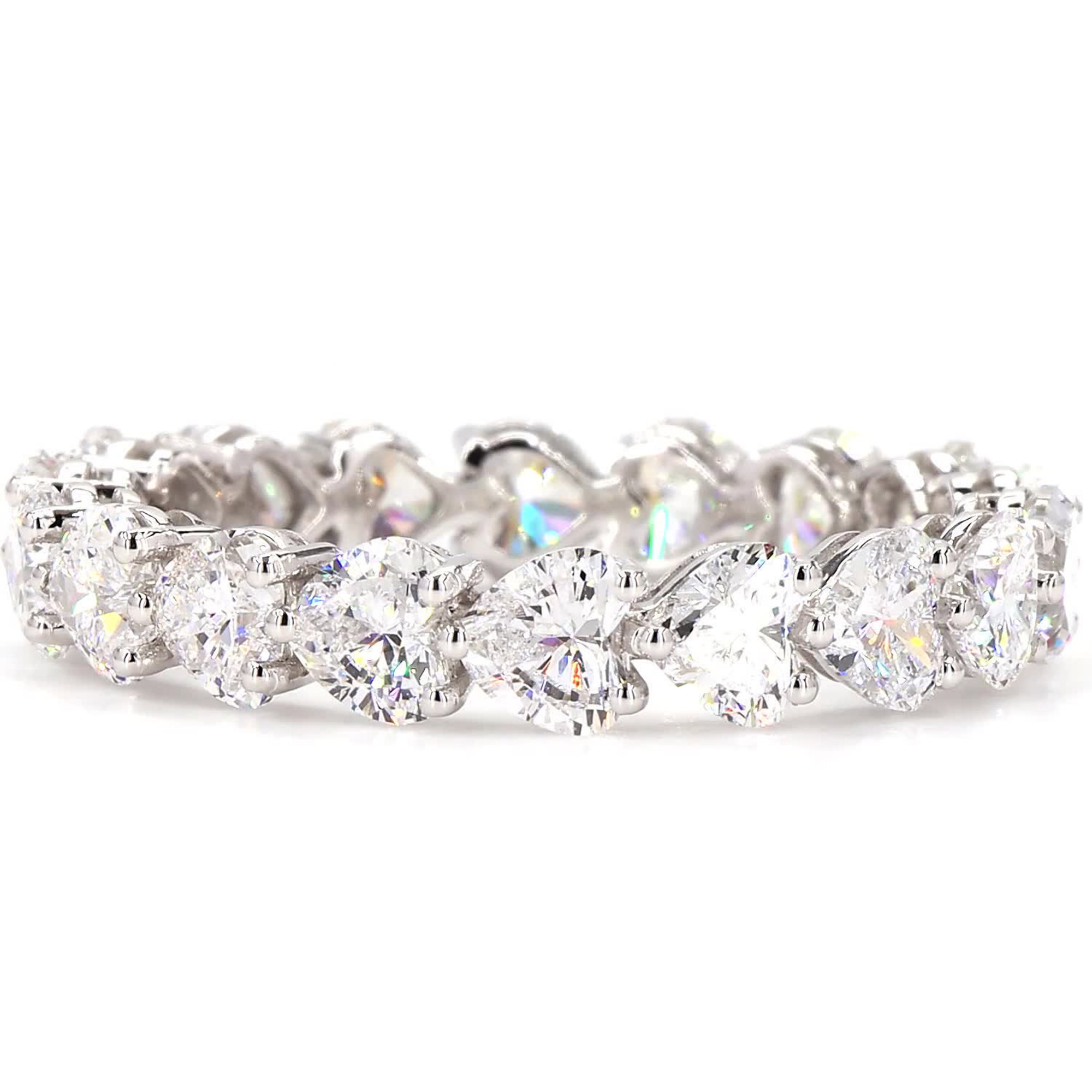 Heart Lab Grown Diamond East-West Full Eternity Wedding Ring In 14K White Gold