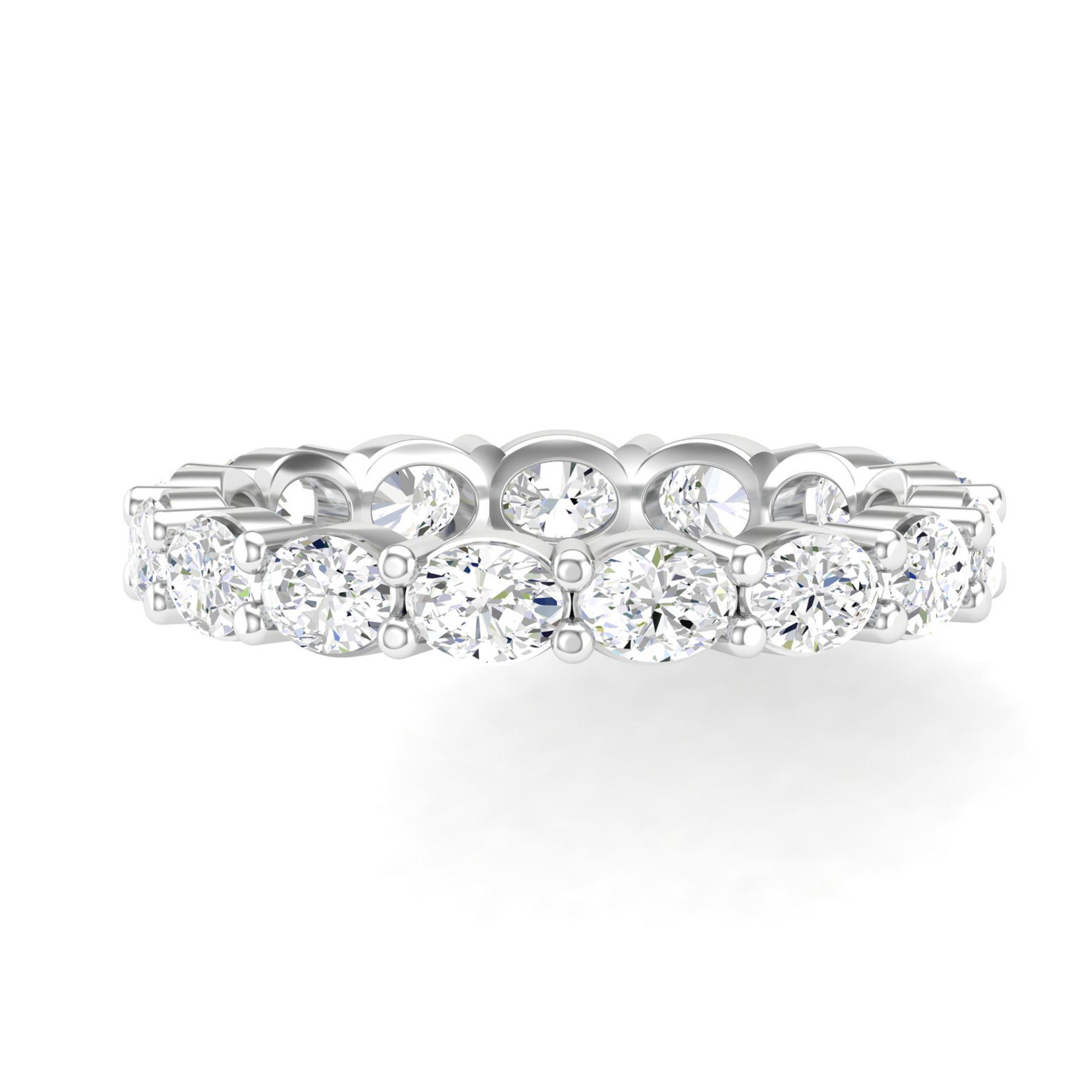 Oval Lab Grown Diamond East-West Full Eternity Wedding Ring In 14K White Gold