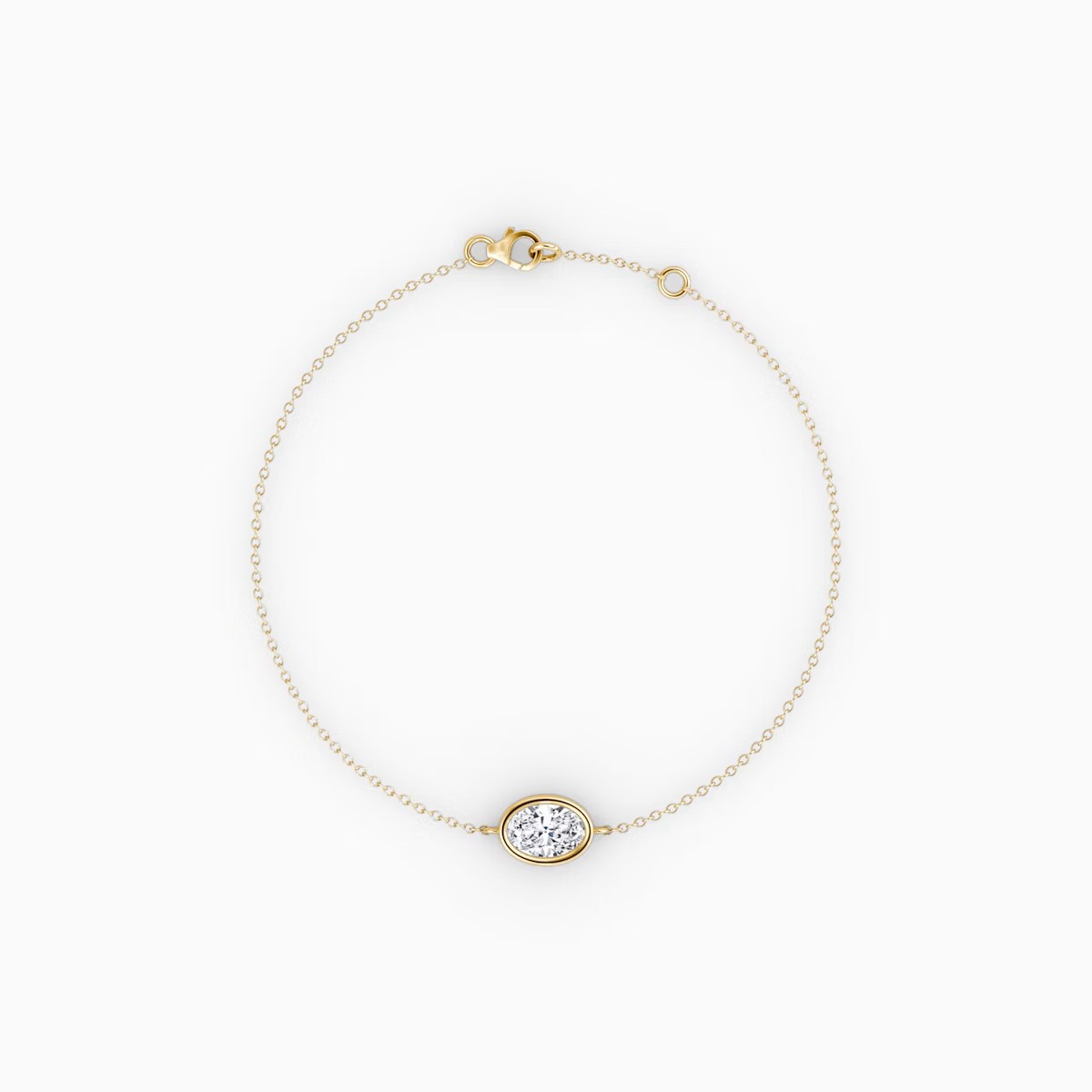 Oval Lab Grown Diamond Solitaire Bracelet In 14K Yellow Gold