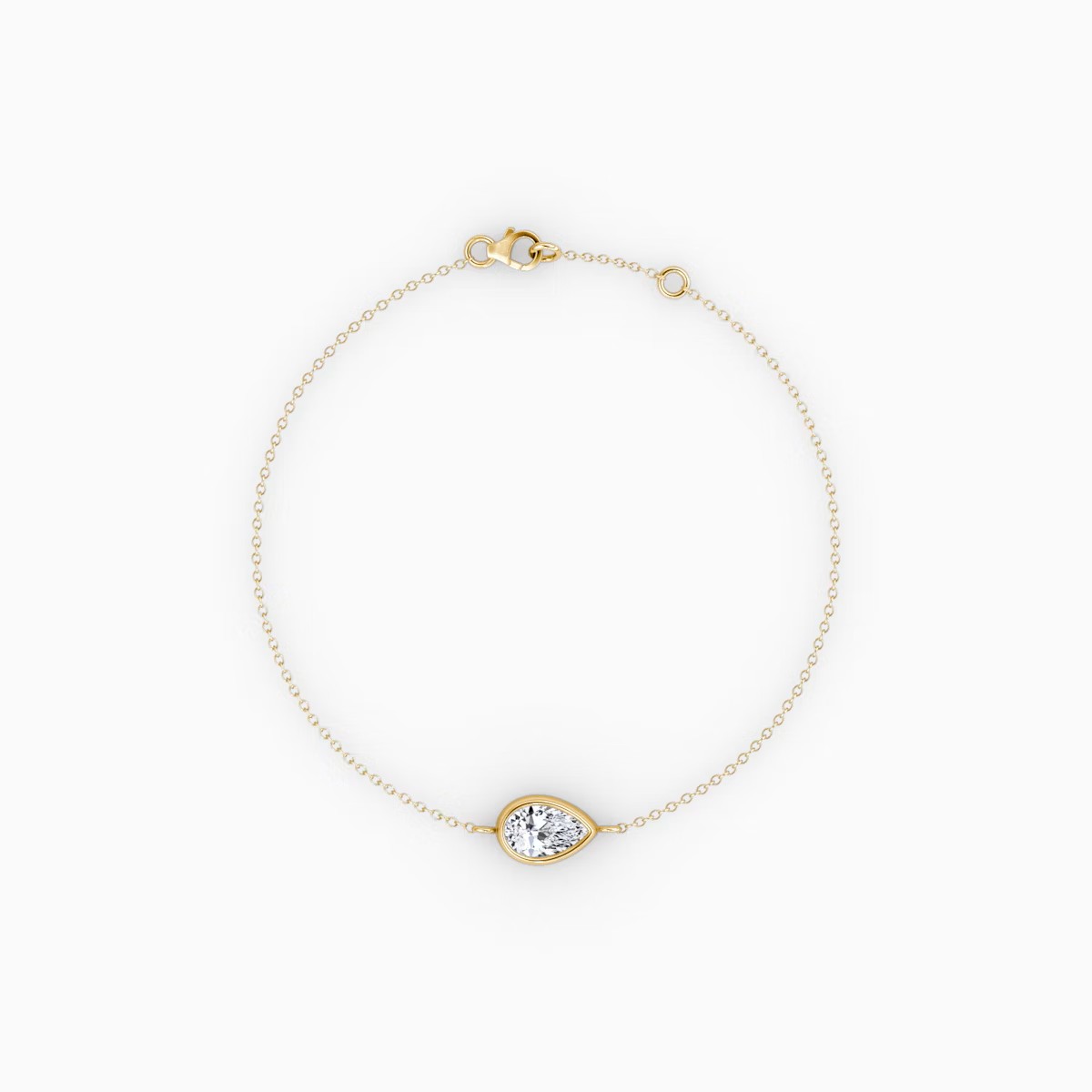 Pear Lab Grown Diamond Solitaire Bracelet In 14K Yellow Gold