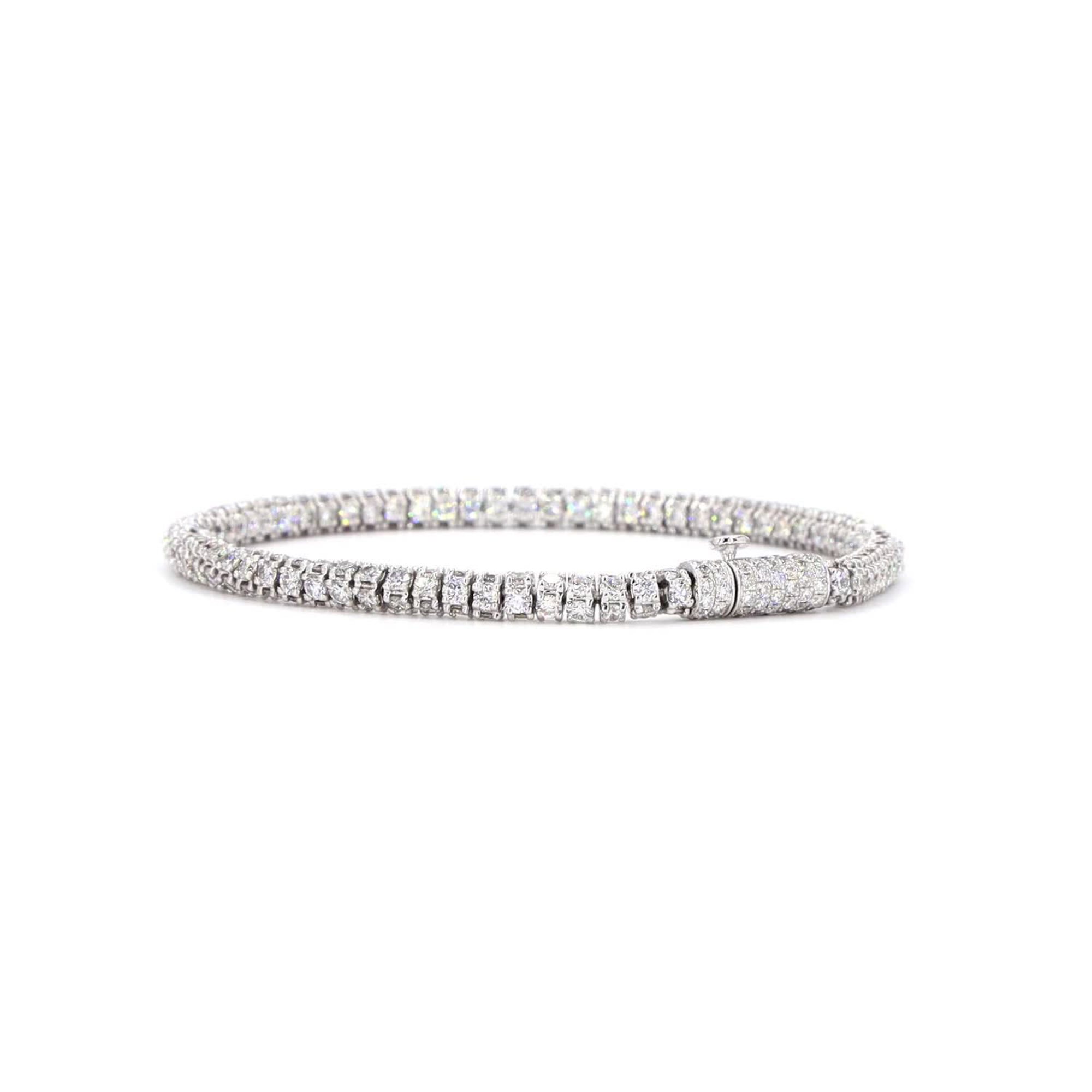 Round Lab Grown Diamond 360 Tennis bracelet In 14k White Gold