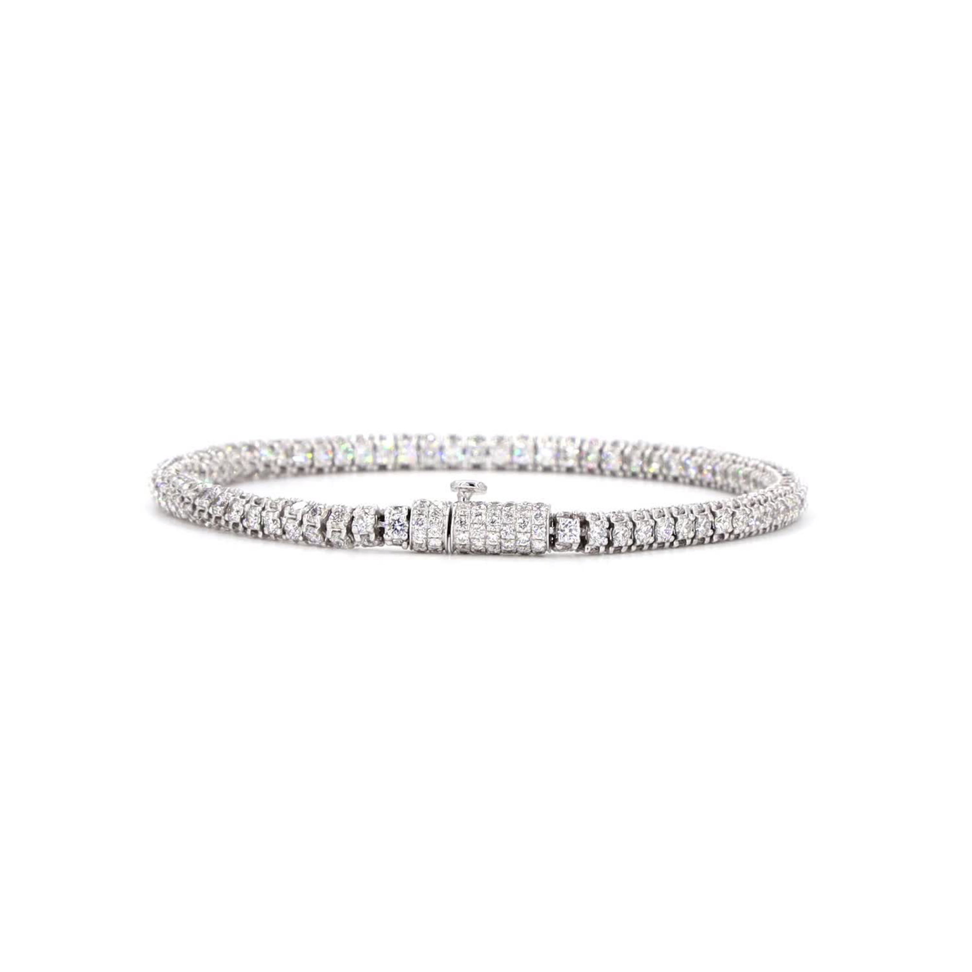 Round Lab Grown Diamond 360 Tennis bracelet In 14k White Gold