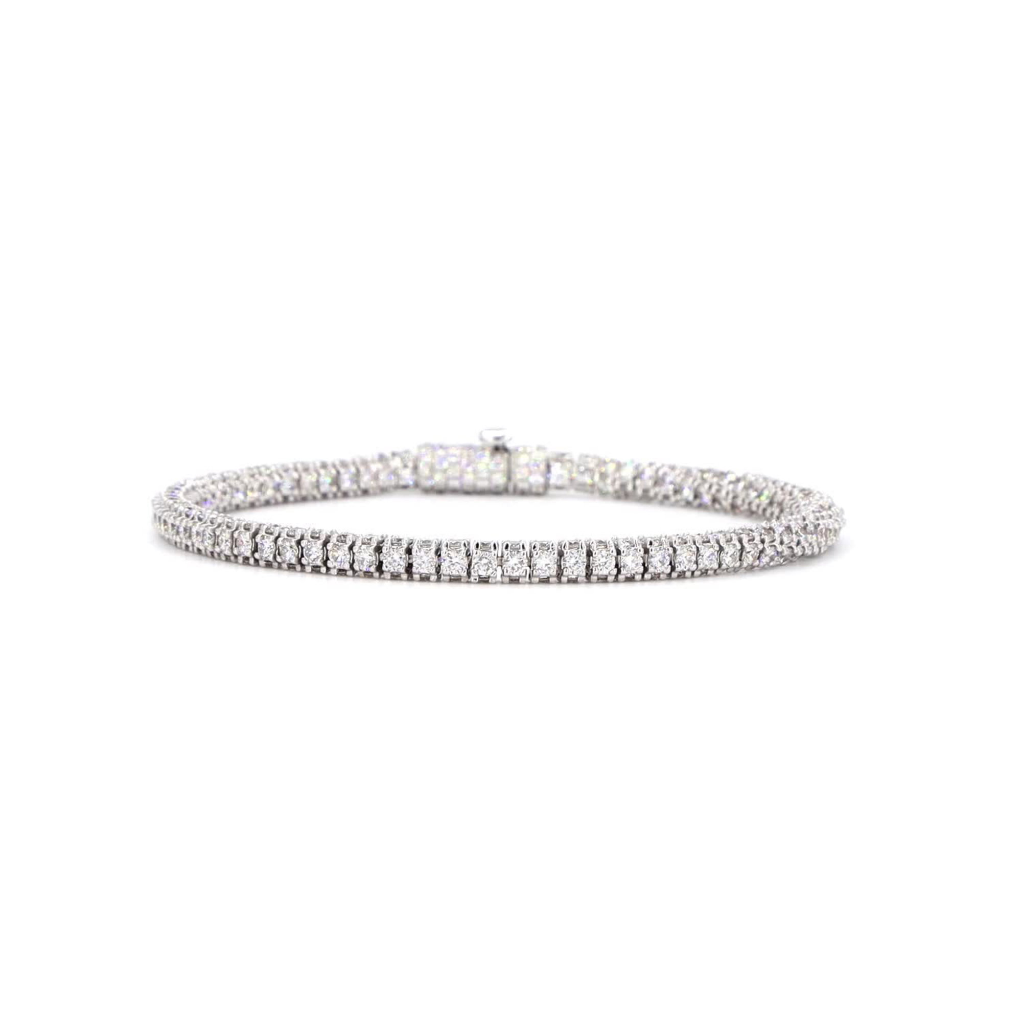 Round Lab Grown Diamond 360 Tennis bracelet In 14k White Gold