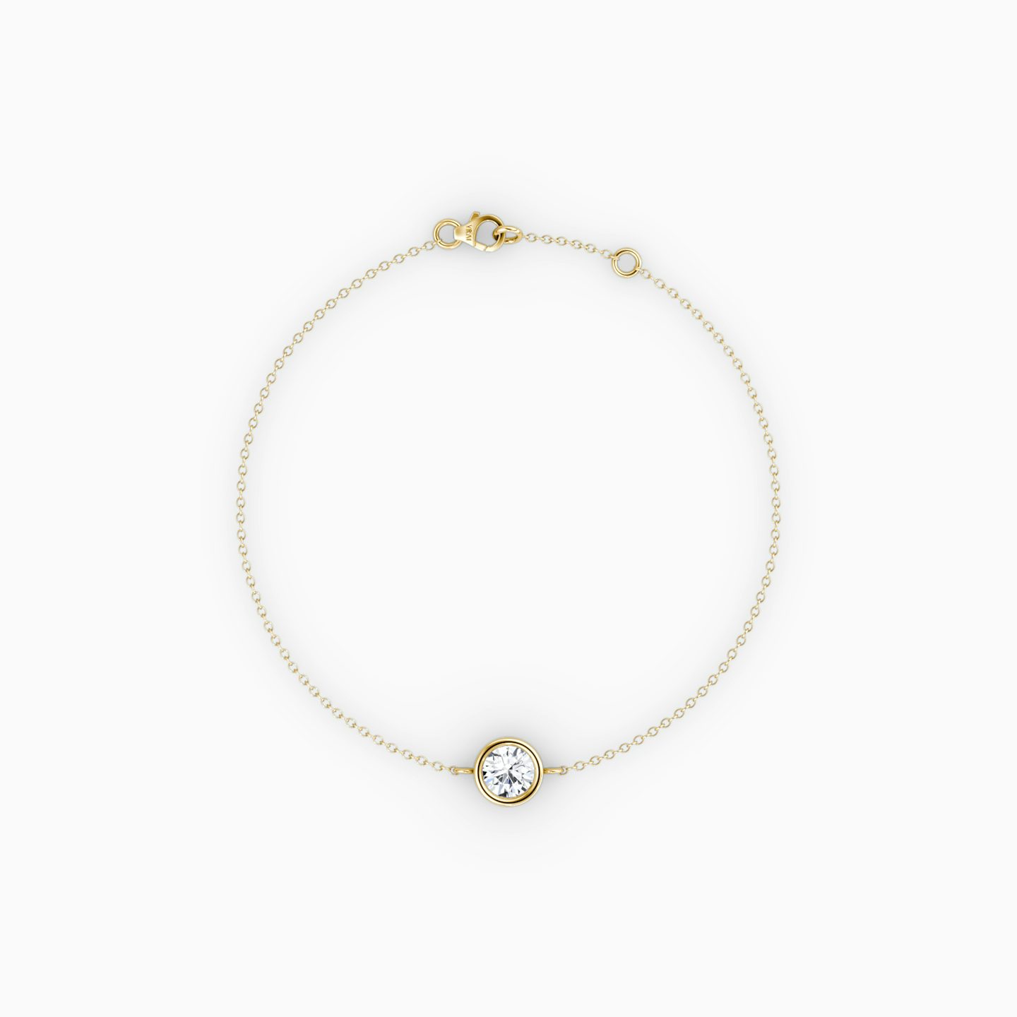 Round Lab Grown Diamond Solitaire Bracelet In 14K Yellow Gold