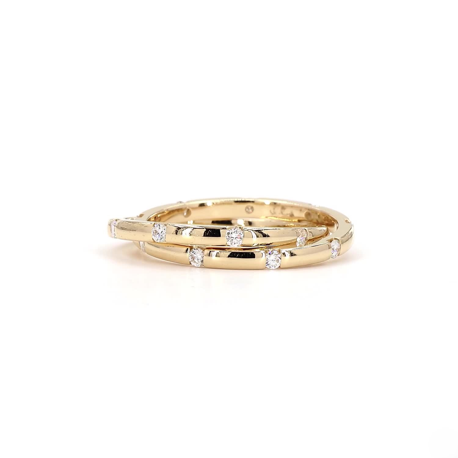 Dular Lab Grown Diamond Stackable Ring In 14K Yellow Gold