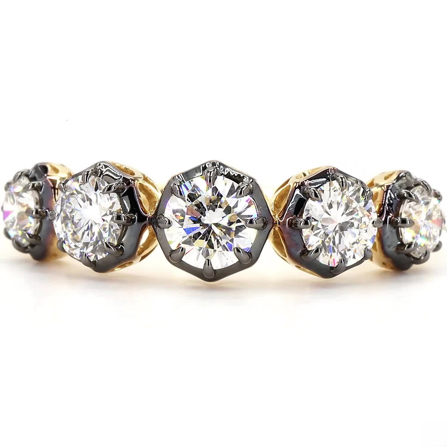 Georgian Half Eternity Ring In 14K Yellow Gold