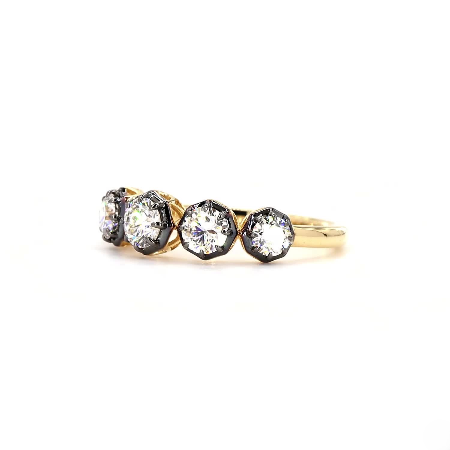 Georgian Half Eternity Ring In 14K Yellow Gold